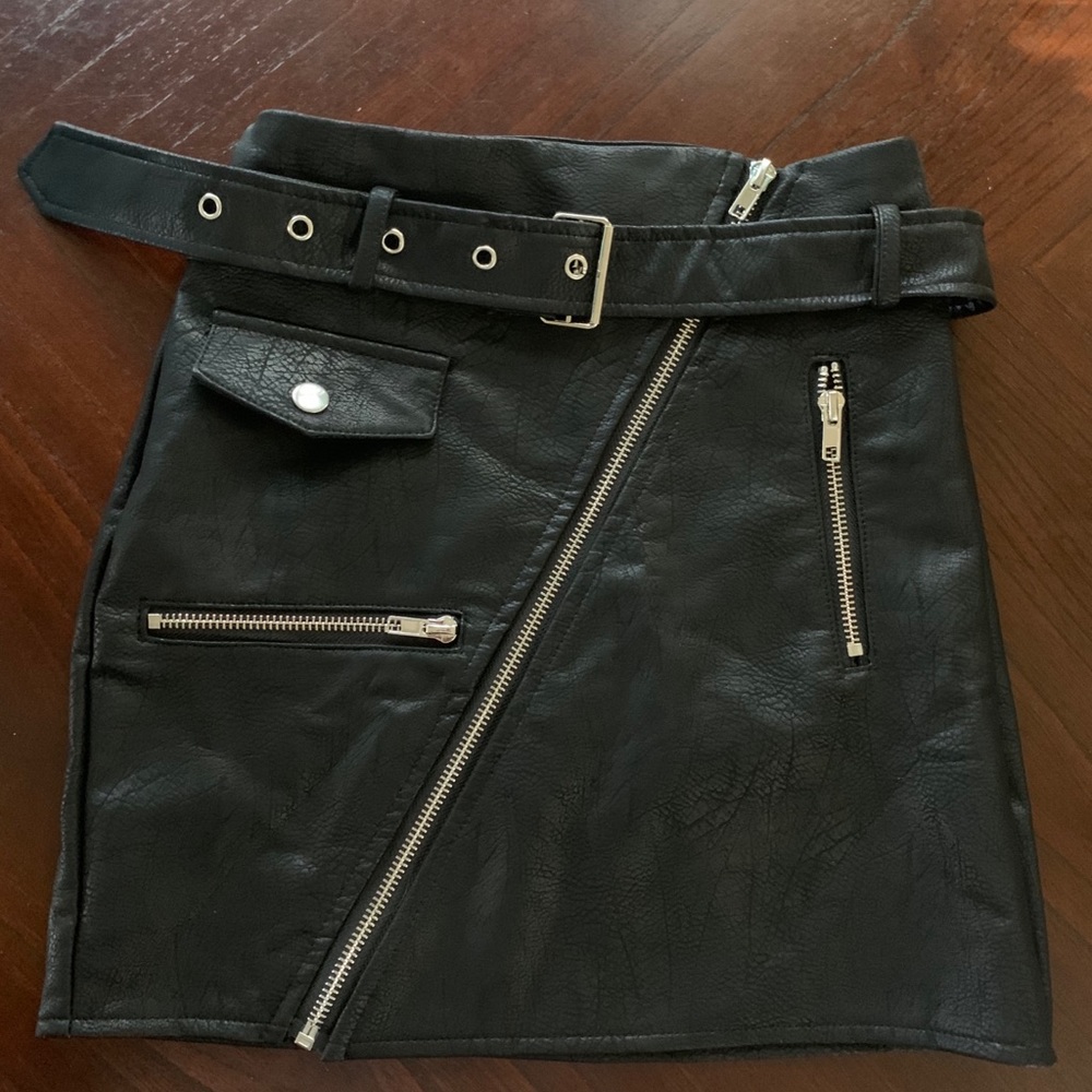 Black leather skirt